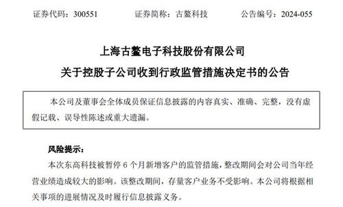 實(shí)控人剛被逮捕，古鰲科技子公司再領(lǐng)罰單 信息服務(wù)業(yè)務(wù)承壓